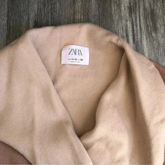 Zara kids‎ Girls Knit Cardigan with Waist Tie Tan/ Beige 11-12y - Picture 3 of 8